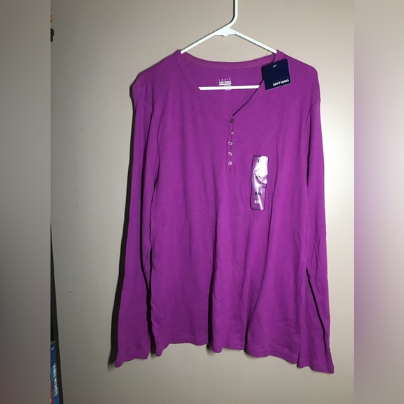 Basic Editions Long Sleeve Henley - NWT - Picture 1 of 3